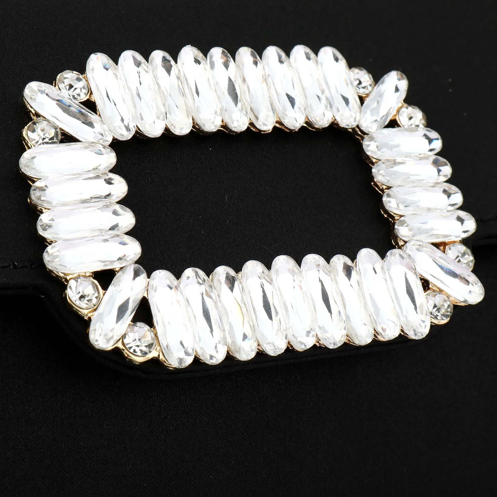 Elegant Satin Envelope Evening Handbags for Women Square Diamond Buckle Wedding Bridal Party Purse Shoulder Chain Messenger Bags