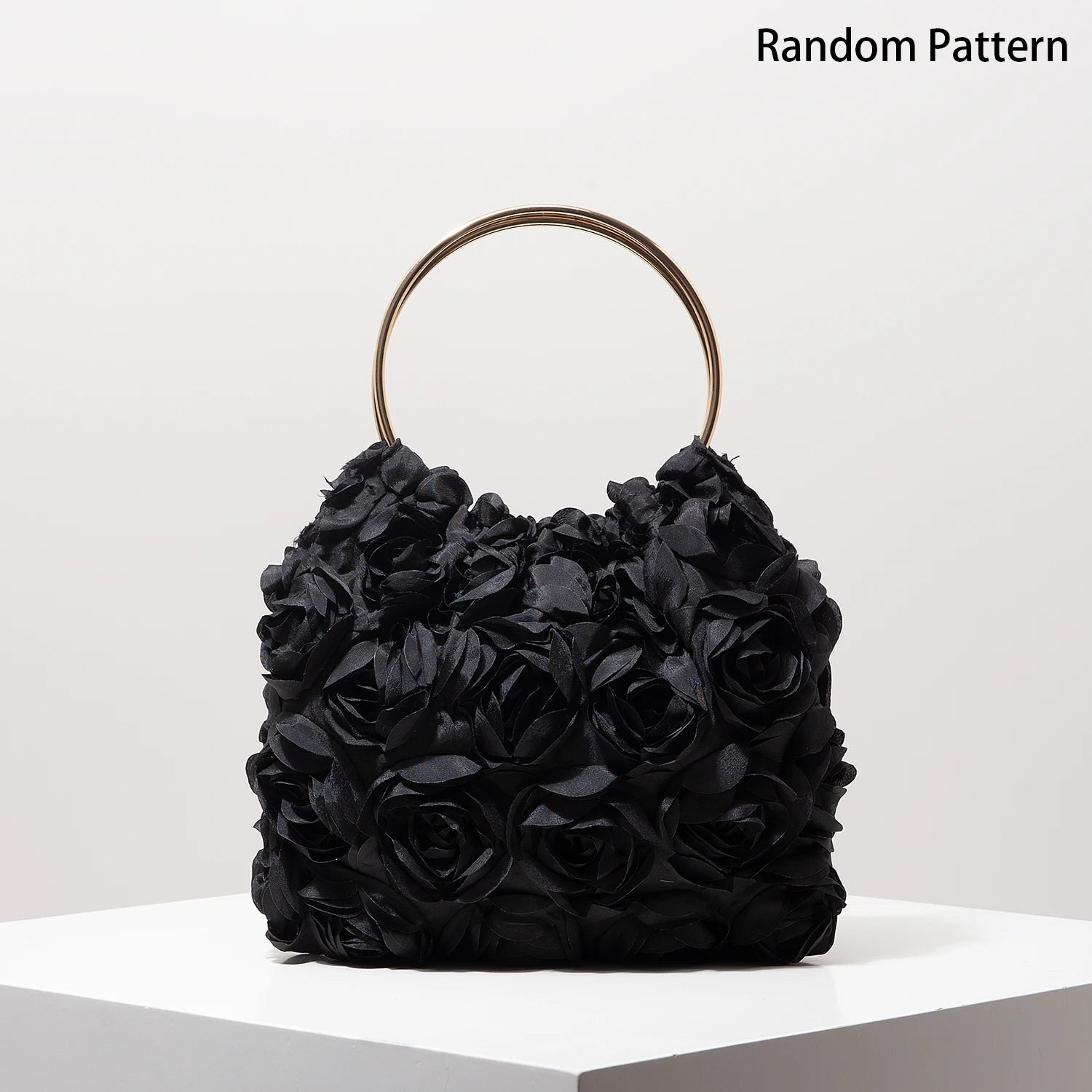 Luxury Rose Flower Tote Bags for Ladies， Prom Dresses for Women， Bag for Women Elegant， Wedding Items， Party Bag（Random Pattern）