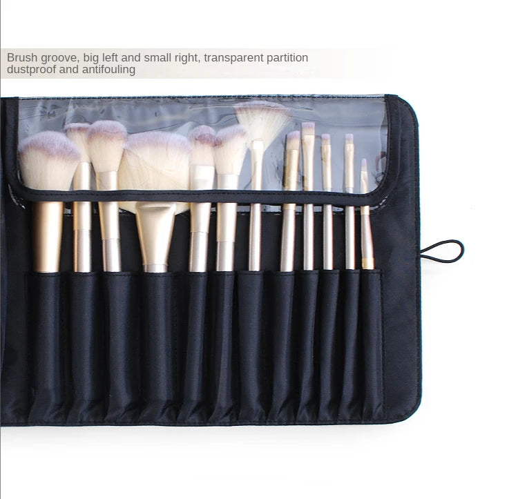 Makeup Bag Women's Cosmetic Brush Bag Travel Organizer Makeup Brushes Fold Tools Rolling Bags Waterproof Nylon Makeup Case