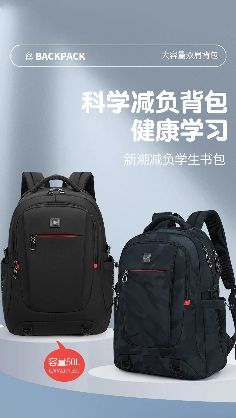 Backpack Primary School Middle School Students High School Bags Large Capacity Ultra-light Load Reduction Outdoor Travel Busines
