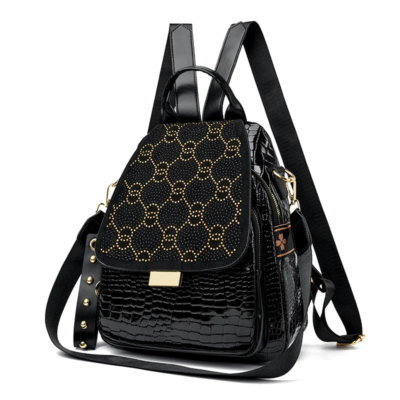 Luxury Oil Wax Leather Backpack for Women, Large Capacity Fashion Shoulder Bag, Stylish Casual Travel Daypack, Durable &Rucksack