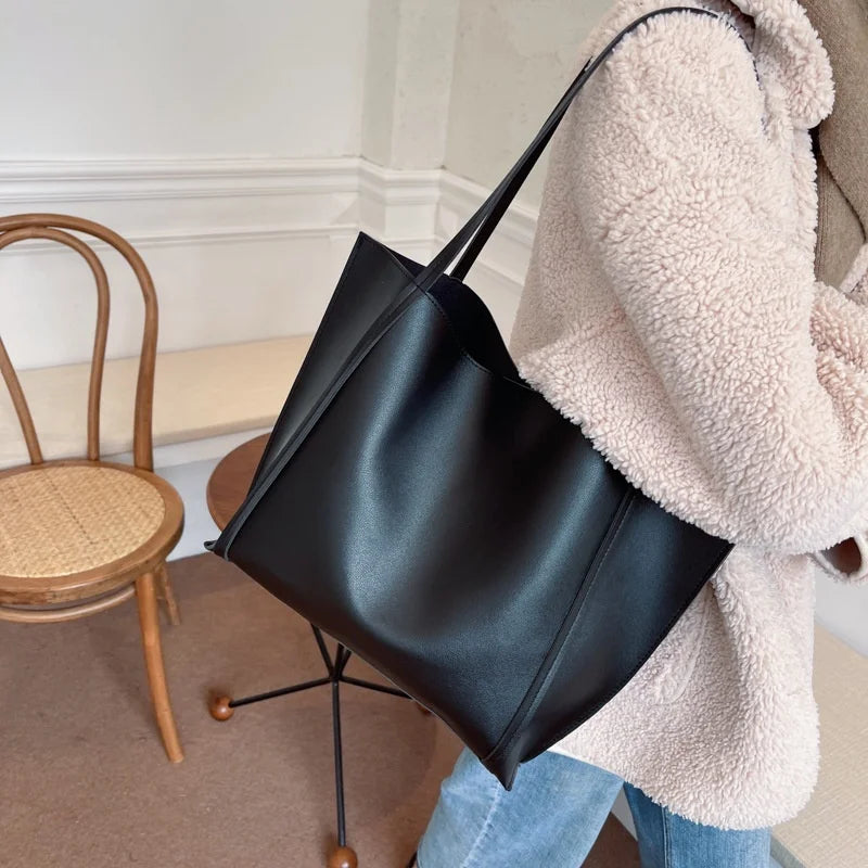 Large Capacity Shoulder Bag Trendy Pu Leather Tote Bags Solid Color Ladies Handbag Women's Fashion Underarm bags