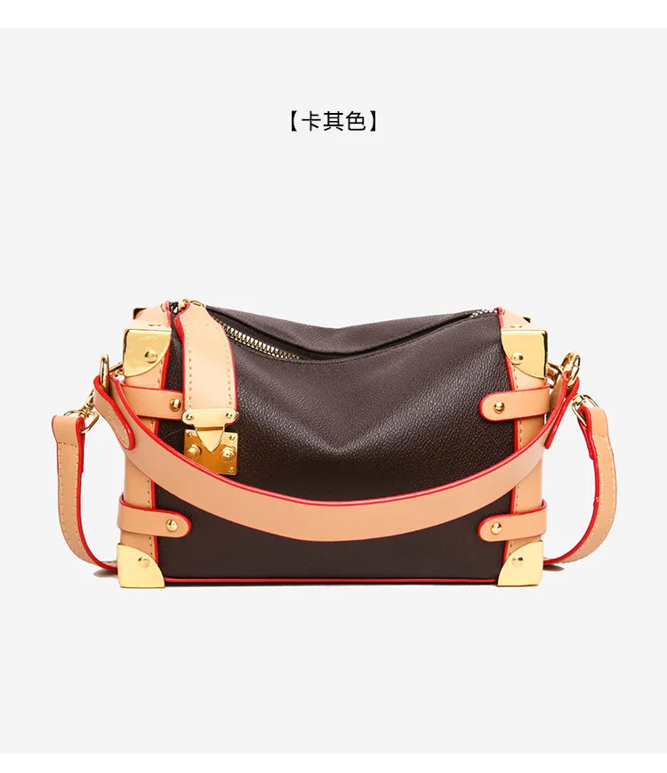 French Luxury Box Bag Mini Square Purse, Multi-Way Shoulder/Crossbody, High-End PU Leather, Compact & Stylish, Elegant Work Bag