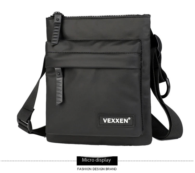 Messenger Sling Bags For Men Casual PU Leather Zipper Crossbody Pouch Simple Mini Crossbody Phone Bag Male Side Shoulder Bag