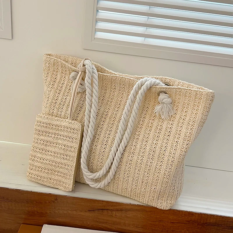 2025 France Designer Women Handbags Fashion Large Capacity Straw Tote Bag Summer Beach Bag Casual Bali Big Purse