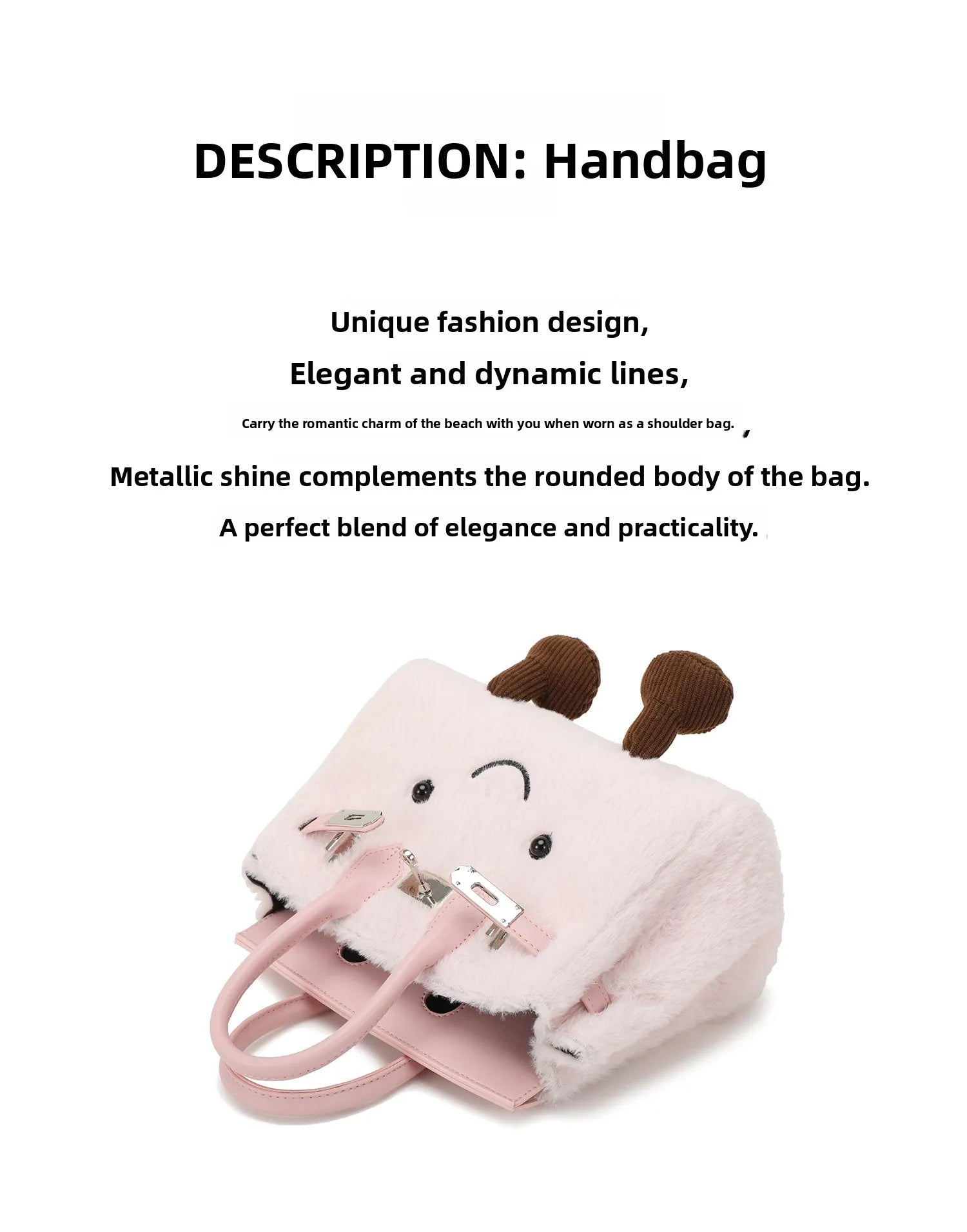 Cute Plu Crossbody Bag Women's Faionable Cartoon Handbag  Handbag Removable oulder Strap PU Leather Briti Sle