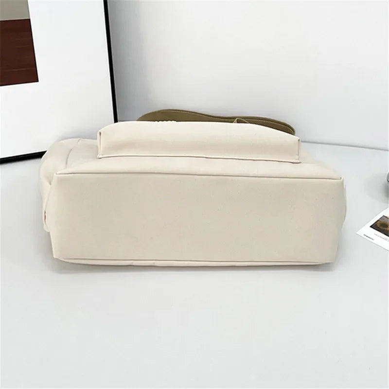 Nylon Tote Bag with Multiple Pocket Lightweight Foldable Design for Office Commute Shopping Fitness Storage Handbag Shoulder Bag