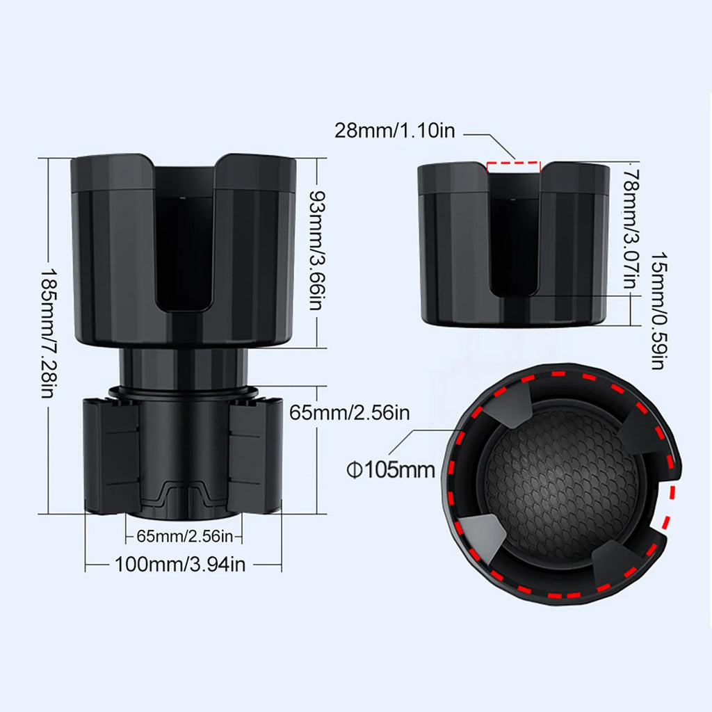 Large Car Cup Holder Expander With Adjustable Base Cup Holder Adapter Multipurpose Car Bottle Cups Organizer Storage Accessories