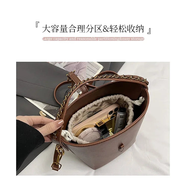 2025 Summer New! Light - Luxury Women's Bucket Bag - High - End Niche Design, Stylish Shoulder Messenger for All Occasions