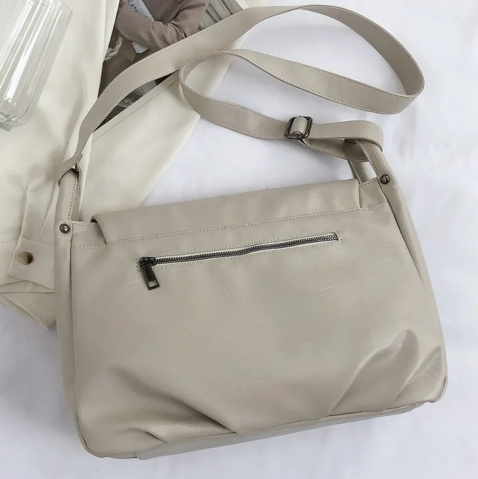 Burgundy Large Leather Bag Women Luxury Brand Designer Solid Color Crossbody Bag Soft Casual Shoulder Bag Women Bolsa Purse