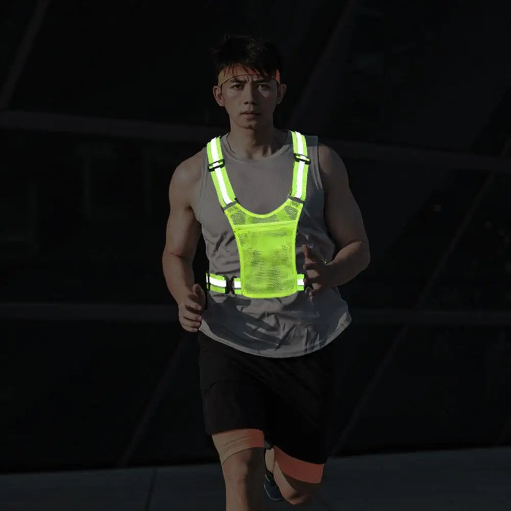Reflective Safety Vests Lightweight Adjustable Elastic Vest Jacket Hi Vis Reflective Strips for Traffic Control Running Cycling