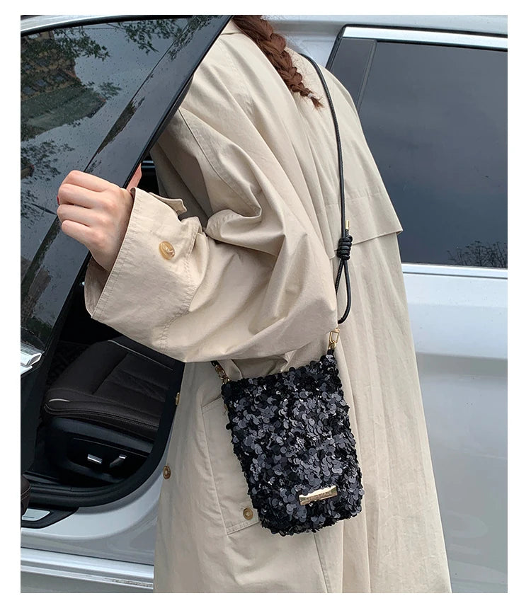 2025 New Large Sequined Bags for Women Are in Trend This Year – Large-Capacity Tote Bags with a Stylish Texture, Suitable as Sho