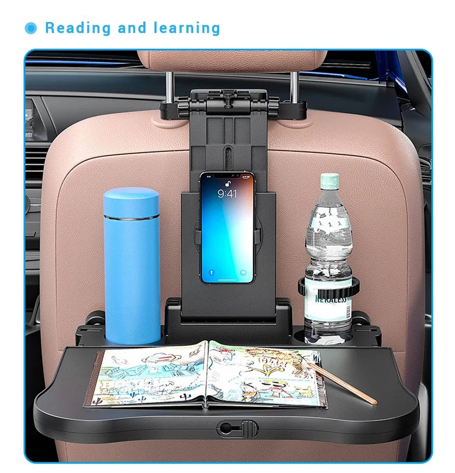 Car Back Seat Foldable Table Tray Tablet Laptop Holder Auto Seat Back Desk Tissue Box Cup Phone Holder Folding Table NEW