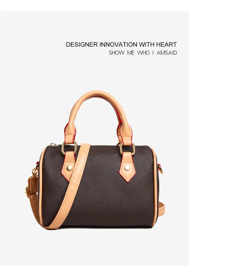 Luxury PU Women's Shoulder Bag - Pillow Boston Bag, Adjustable Crossbody/Handheld/Underarm, Spacious Multi-Way Purse