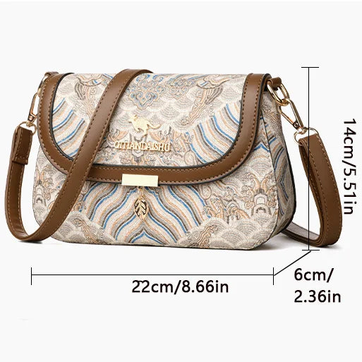 Luxury Designer Trend Embroidered Women's Shoulder Bag High Quality Soft Leather Women Crossbody Bags Female Handbag Sac A Main