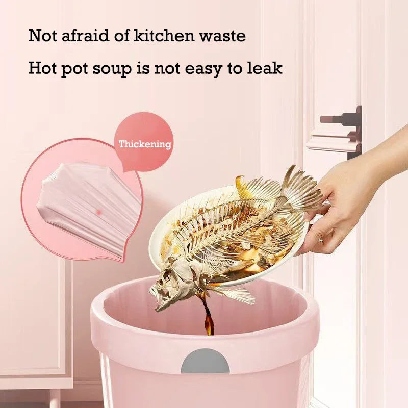 50/100/200PCS Thickening Drawstring Garbage Bags Large Capacity Handheld Trash Bag for Kitchen Household Disposable Waste Bags