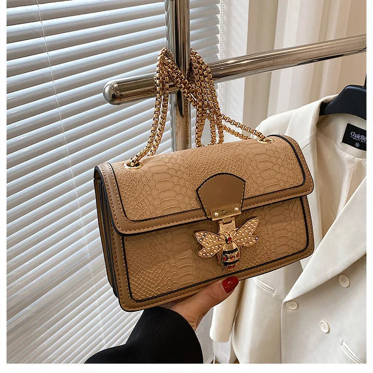 Luxury Handbags for Women Crossbody Bags Bee Lock Tote Casual Flap Purses Crocodile Print Leather Handbag Ladies Shoulder Bags