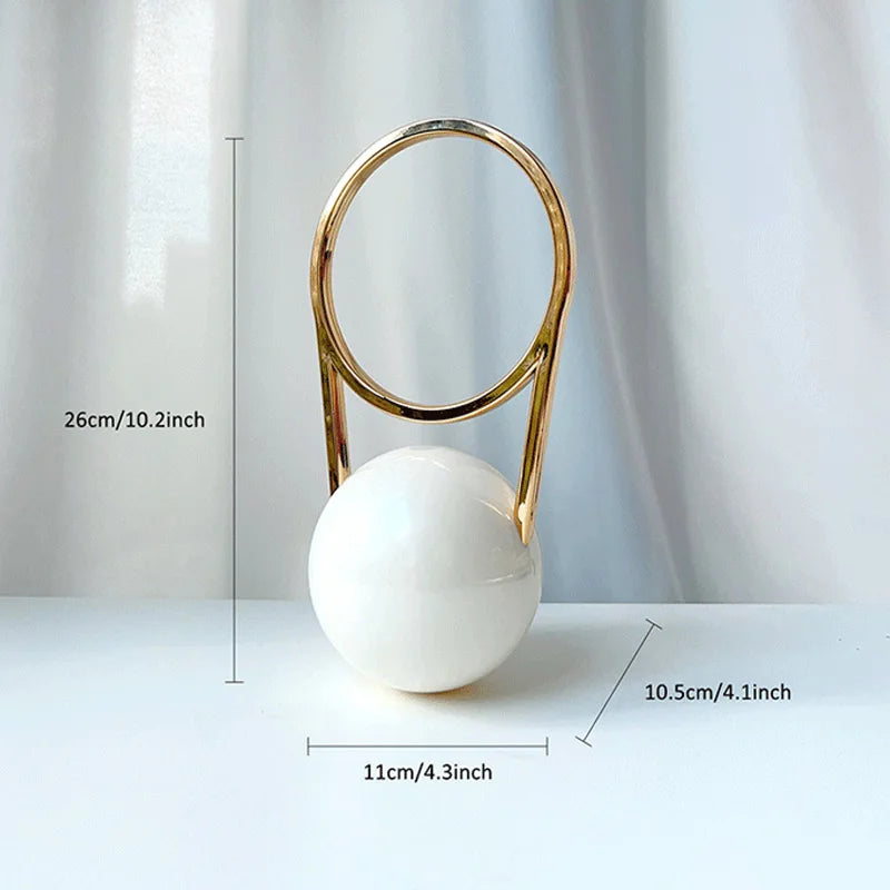 Brand Evening Bag With Ball Handle Mini Pvc Luxury Shoulder Bag Electroplated Bowling Purse Women Round Ball Handbag Armpit Bag