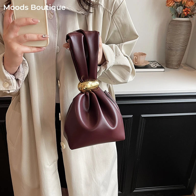 MOODS Elegant Evening Bags For Women 2024 Luxury Designer Purses And Handbags Soft PU Leather Wedding Dinner Party Clutch Purse