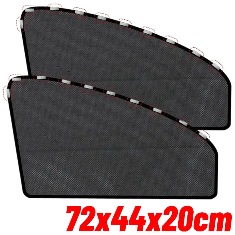 Magnetic Car Sunshade Universal Foldable Unobstructed View Nylon Mesh Curtain with Strong Magnets UV Protection Window Sunshades
