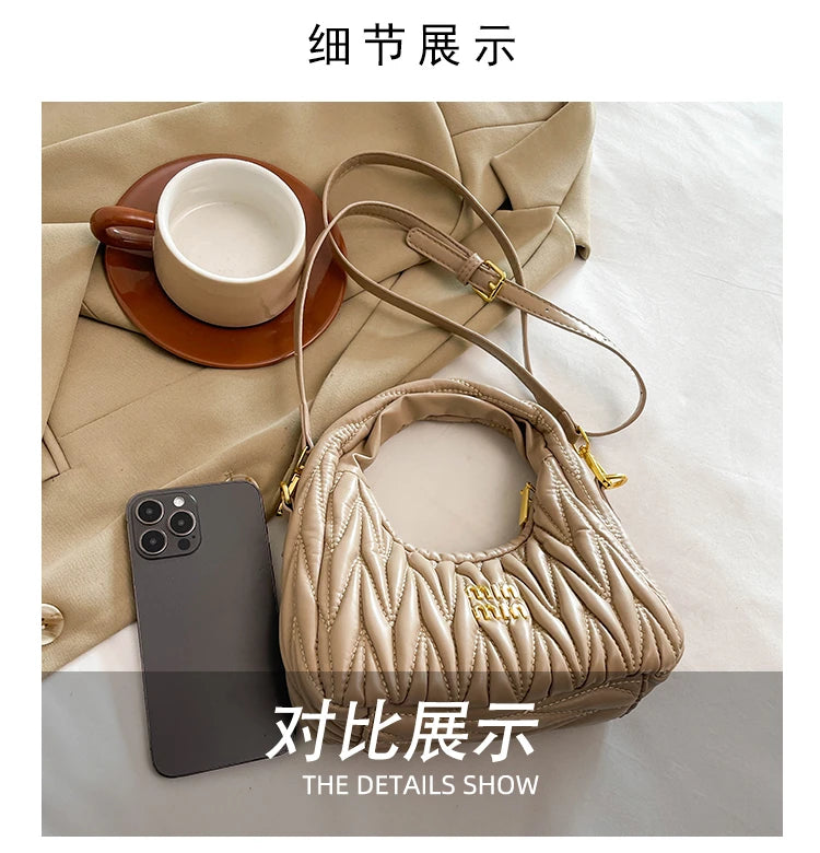 Luxury Brand Elegant Leather Messenger Bag For Ladies, Crossbody Shoulder Function Famous Designer Handbag