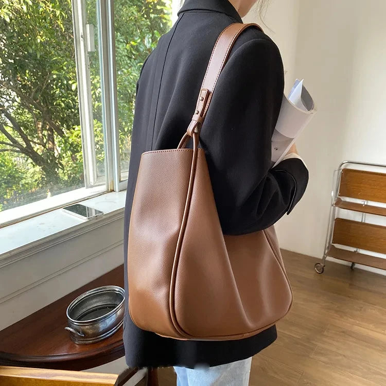 Luxury Tote Bag for Woman 2024 Trend Large Capacity Female Shoulder Bag High Quality Leather Simple Designer Woman Handbag