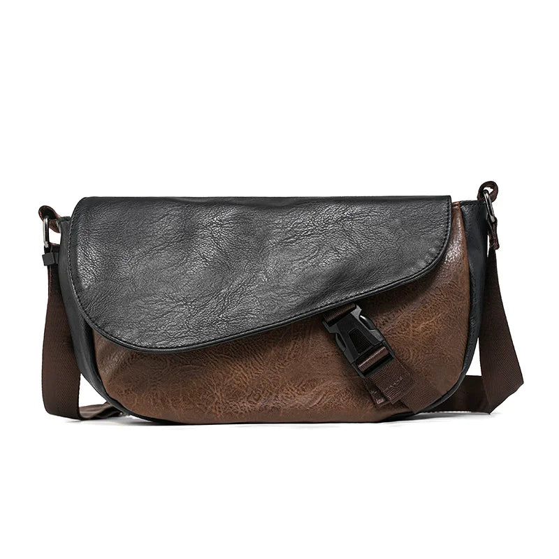 Trendy Men's Retro Small Satchels Bag Versatile Commuting Shoulder Bags New Fashion Postman Bags For Cool Boys