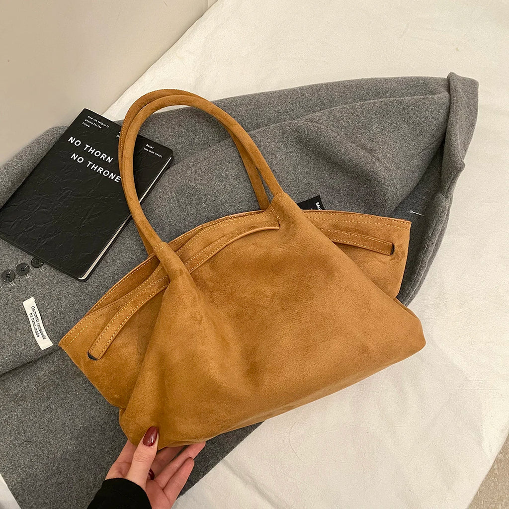 Large Nubuck Leather Tote Bags Ladies Shoulder Bag for Women Autumn Winter New Korean Fashion Y2K Retro Handbags and Purses