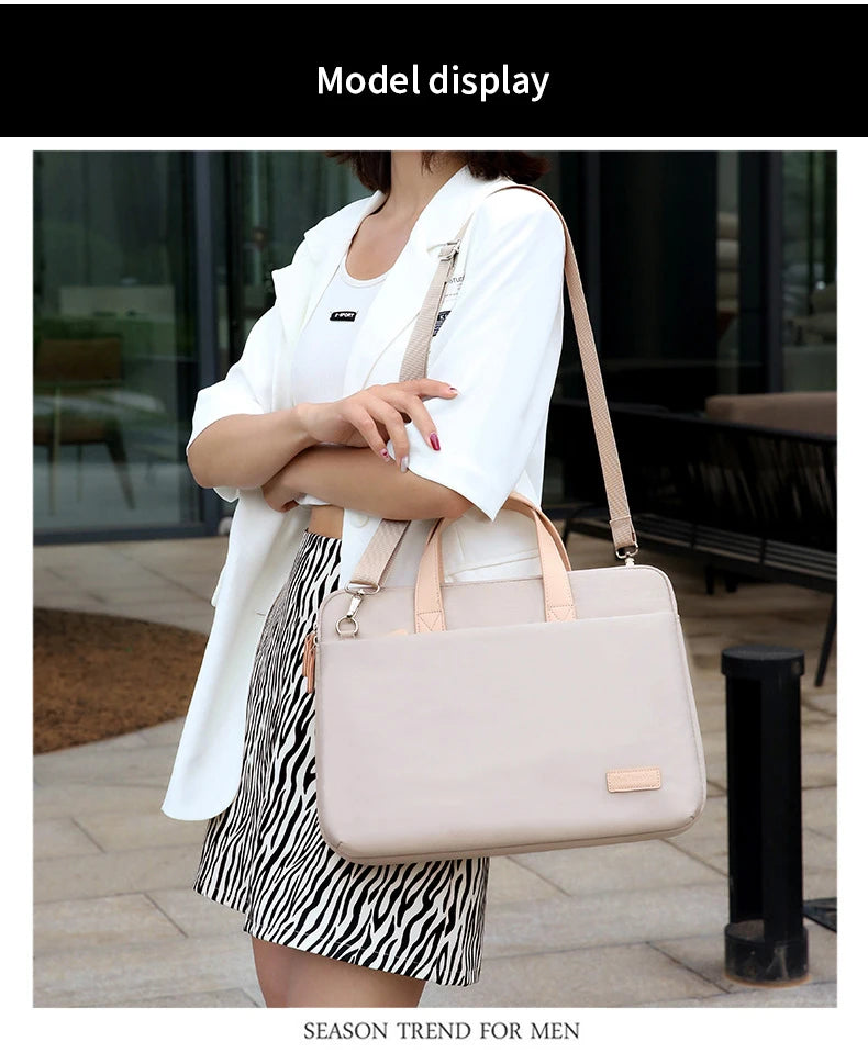 Lightweight Laptop Bag Portable Women Business Shoulder Messenger Bag  14/15 Inch Handbag Waterproof Storage Bags Briefcases