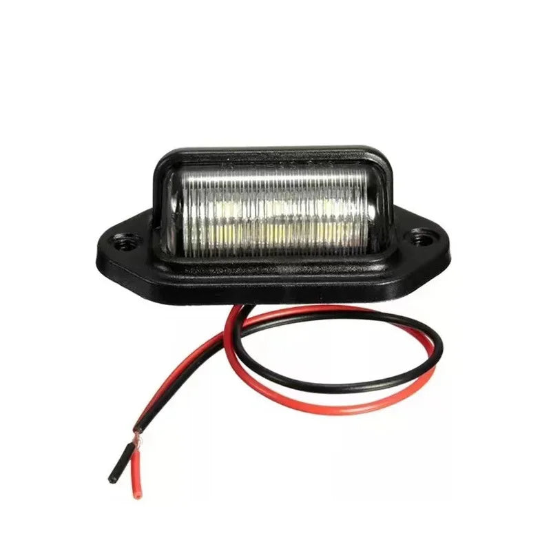 6 LED Car License Number Plate Lights Waterproof 12-24V Universal Truck RV Trailer Tail License Plate White Side Lamp Bulbs
