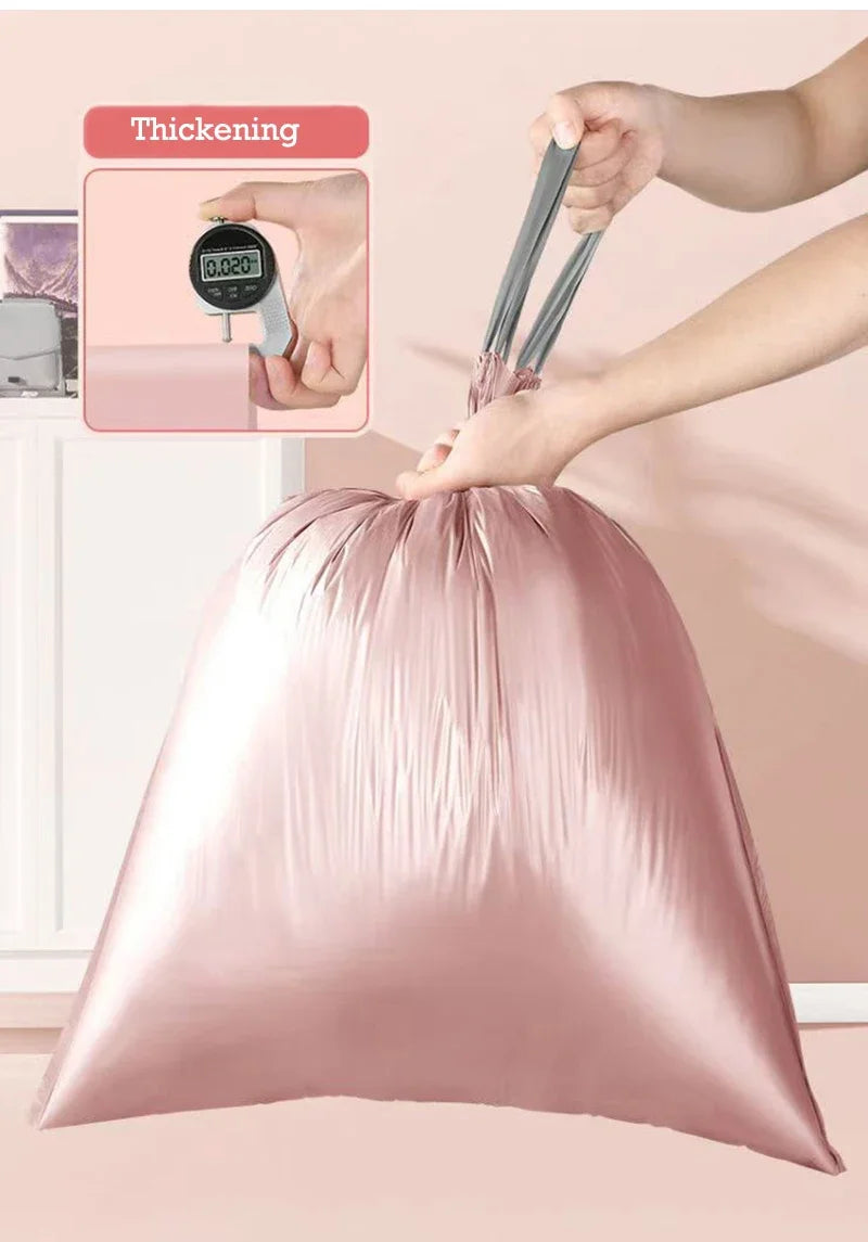 50/100/200PCS Thickening Drawstring Garbage Bags Large Capacity Handheld Trash Bag for Kitchen Household Disposable Waste Bags