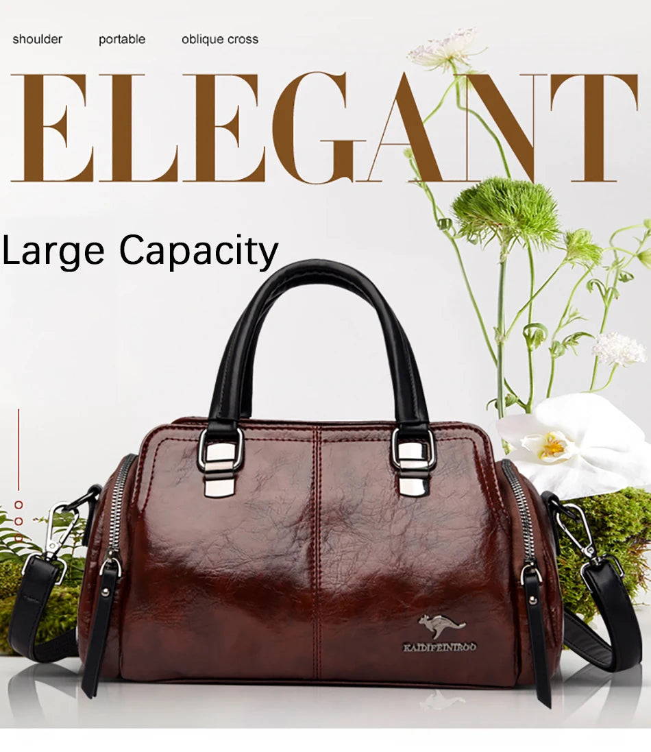 Luxury Designer Handbag Brand Shoulder Bag 3 Layers Large Capacity Casual Tote Bag High Quality Soft Leather Bags Female Handbag