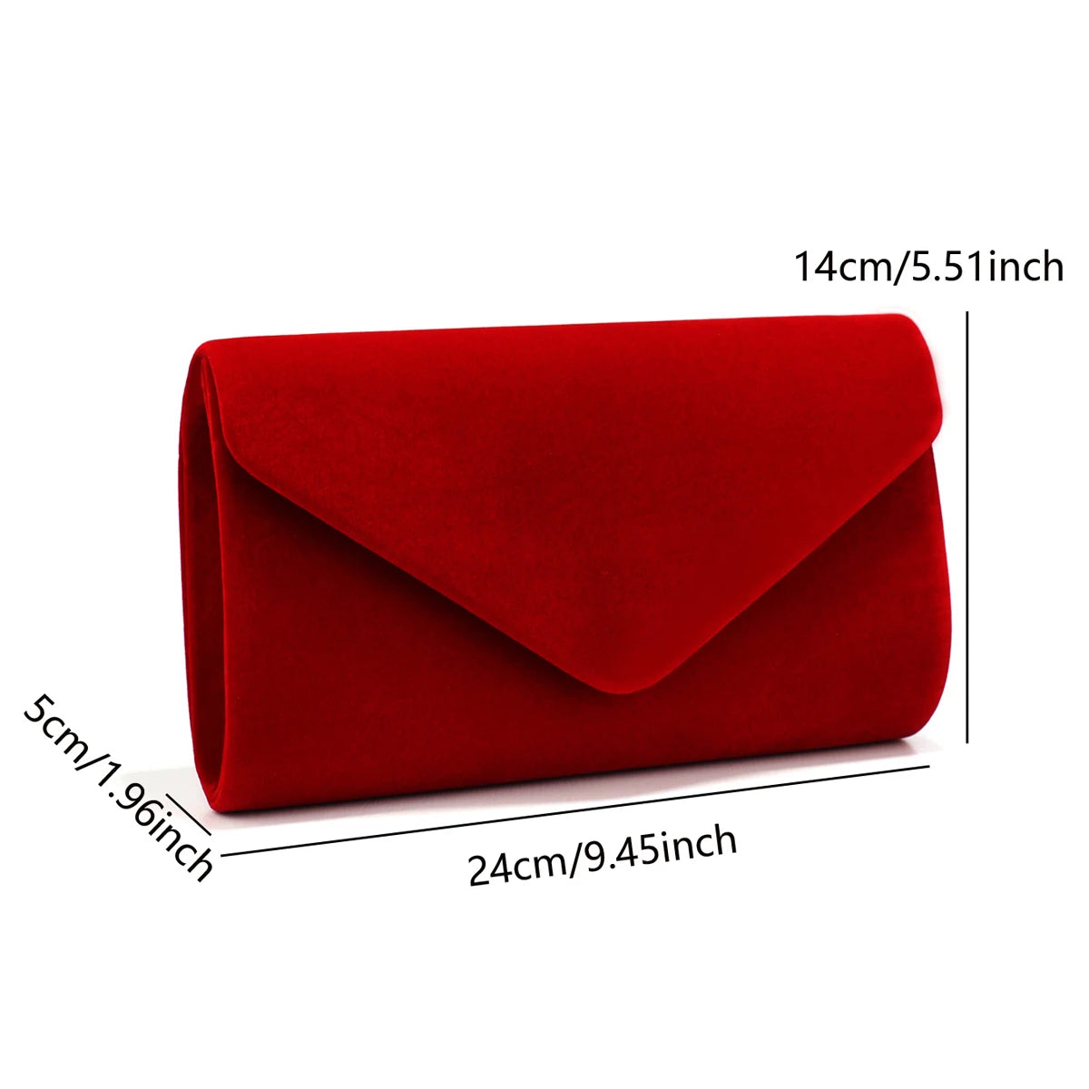 Red Color Women Evening Bags Cover Envelope Design Pary Wedding Girl Handbags With Chan Shoulder Clutch Velvet Fashion Purse