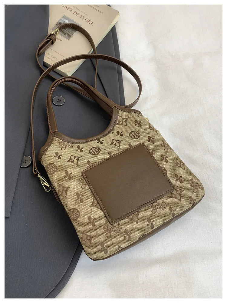 PU Hand-held Bow Bucket Bag Trendy Fashion Shoulder Bag Simple Versatile Women's Bag Commuter