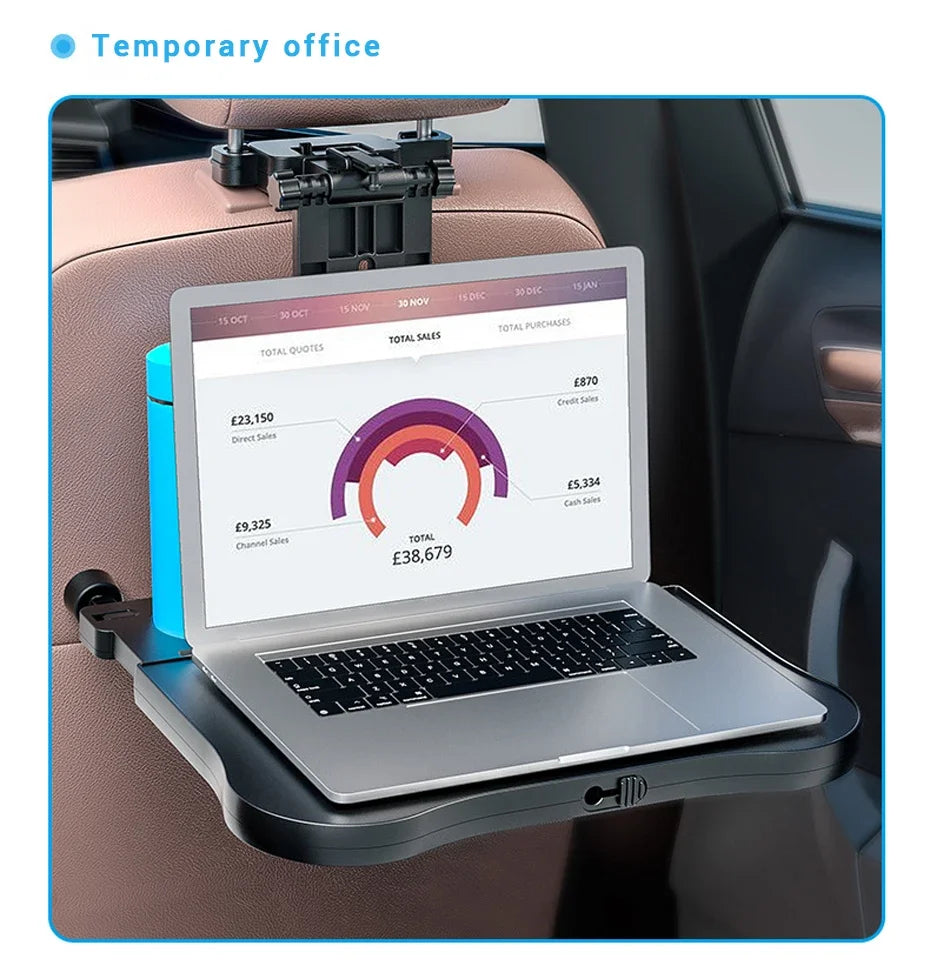 Car Back Seat Foldable Table Tray Tablet Laptop Holder Auto Seat Back Desk Tissue Box Cup Phone Holder Folding Table NEW