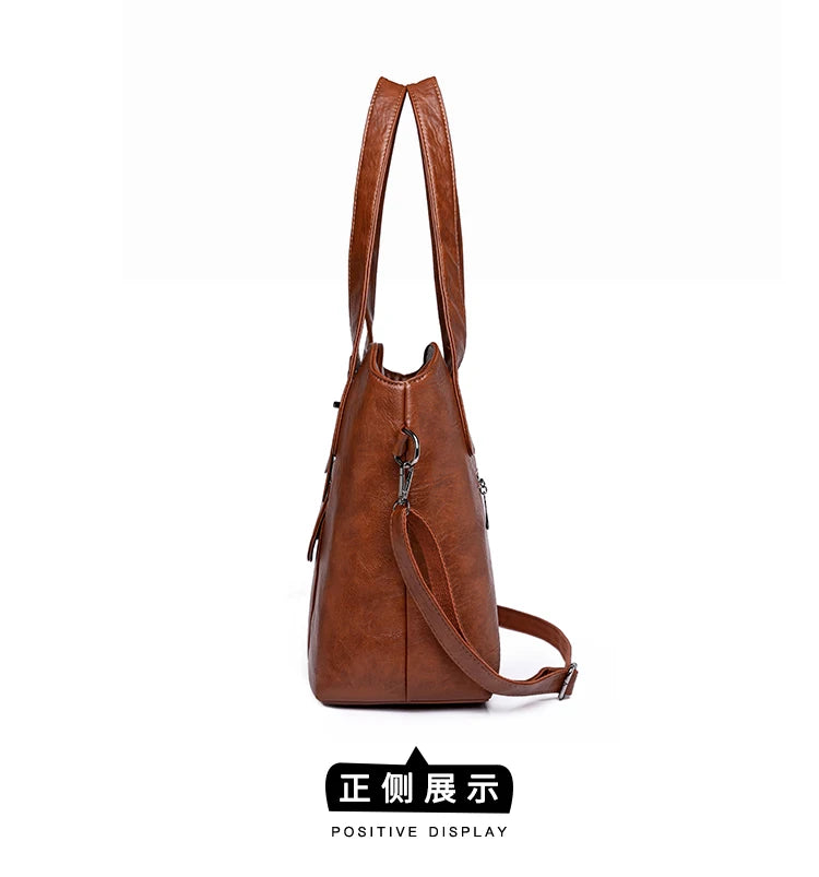 Luxury Soft Leather Handbags Designer Retro Crossbody Bags for Women 2023 New Large Capacity Ladies Shoulder Messenger Bag