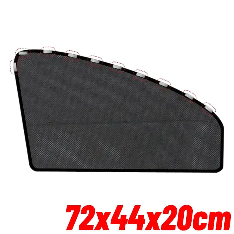 Magnetic Car Sunshade Universal Foldable Unobstructed View Nylon Mesh Curtain with Strong Magnets UV Protection Window Sunshades