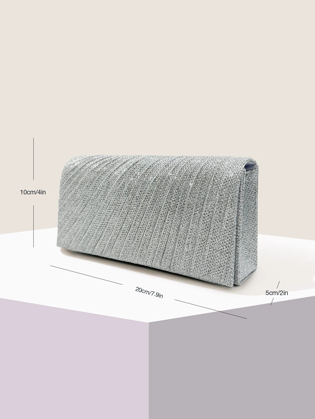 Women Envelope Evening Bag Glitter Ladies Chain Shoulder Bags Shiny Silver Long Purse Female Wedding Party Clutches Mini Handbag