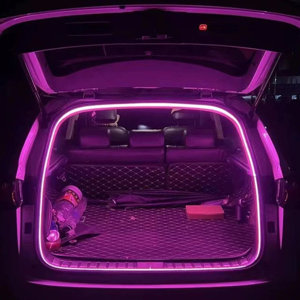 LED Car Trunk Light Strip 2/4M No Drilling Dynamic Flowing Light Strip Car Trunk Ambient Lighting Strip for Truck Trunk Decor