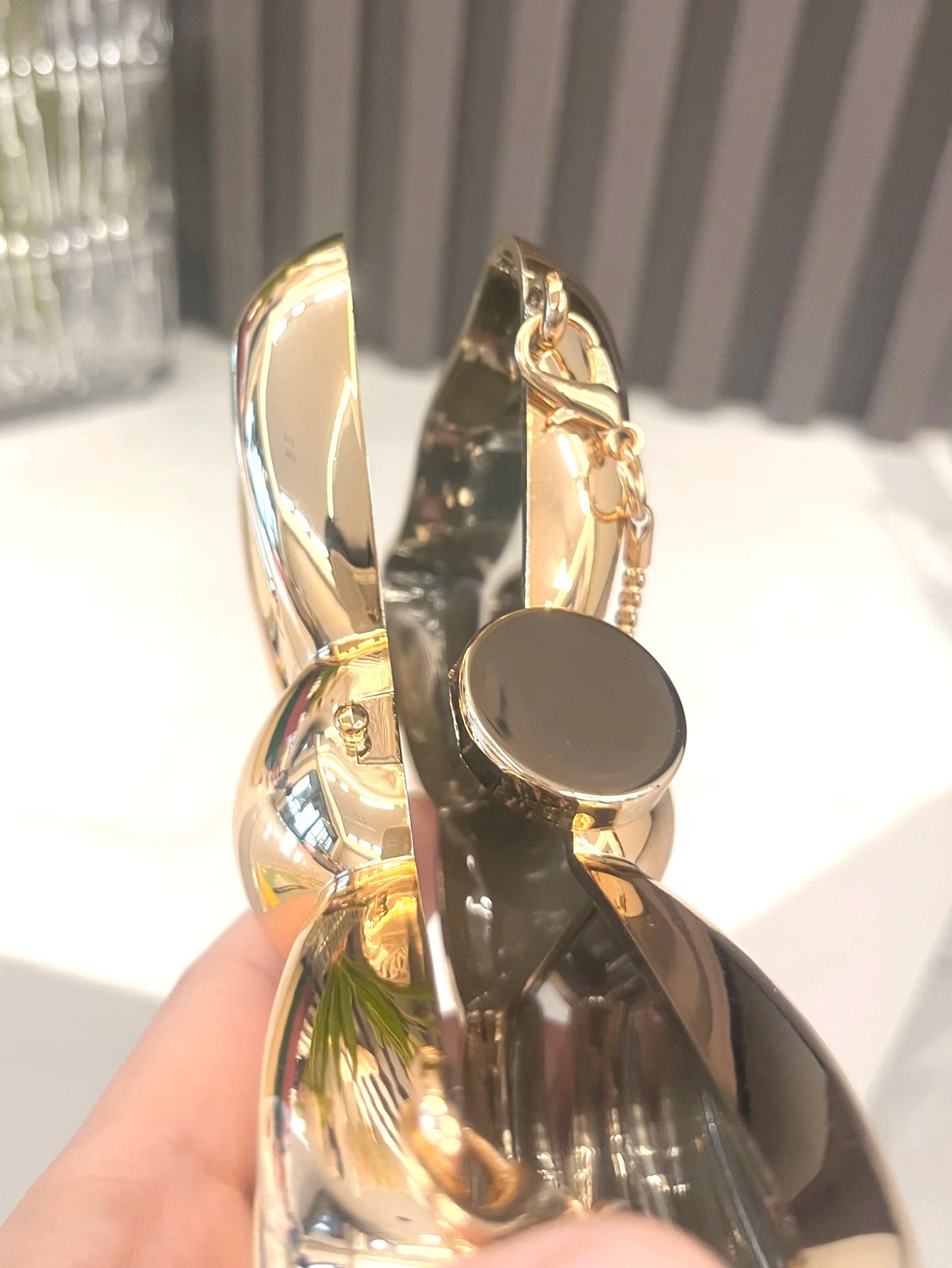 Golden Evening bag  Purses and handbag luxury Designer shoulder bags funny shape Party Wedding Round Acrylic Shiny Clutch purse