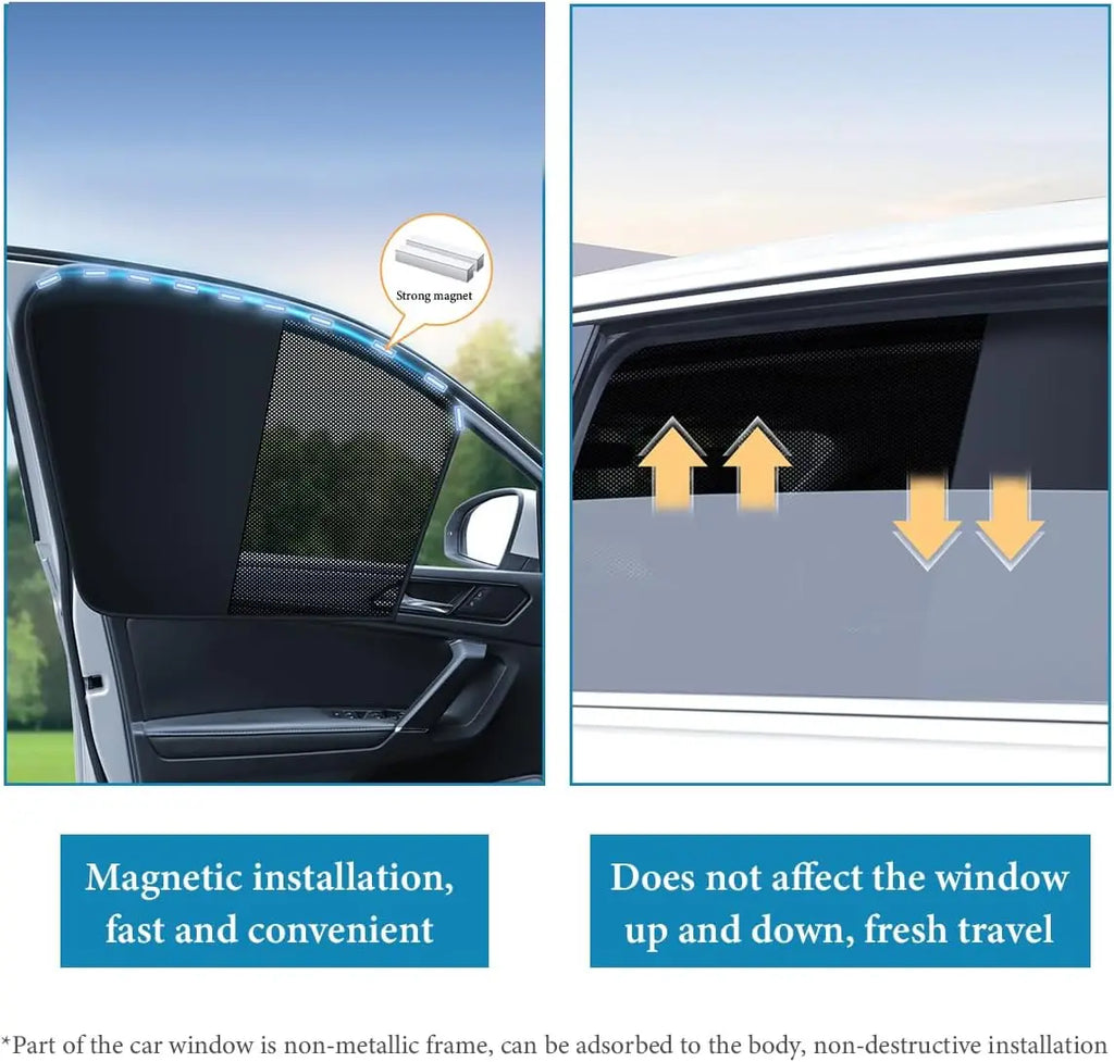 Magnetic Car Sun Shade Anti-UV Front/Rear Window Sunshield Shadow Mesh Glass Shading Curtain Auto Interior Car Privacy Shield