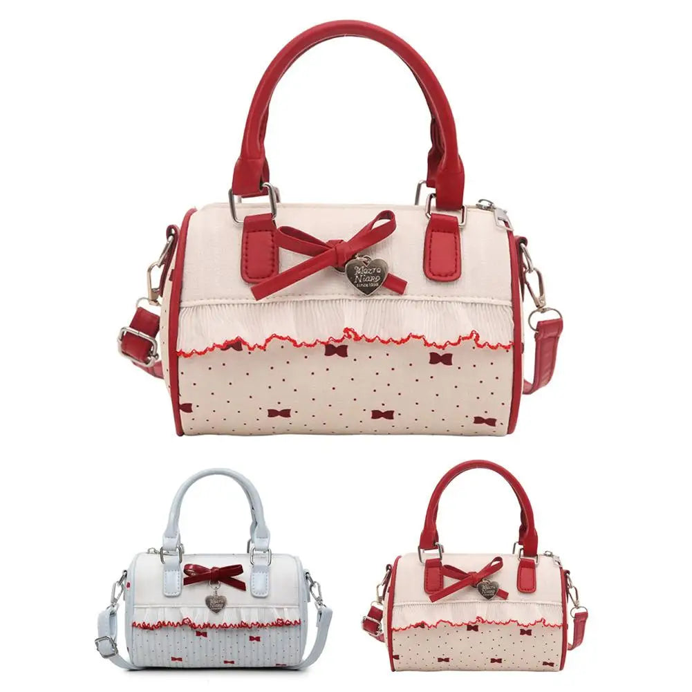 Bow Handbag Large Capacity Waterproof Single Shoulder Bag Adjustable Strap sweet cute Casual shopping Tote Bag