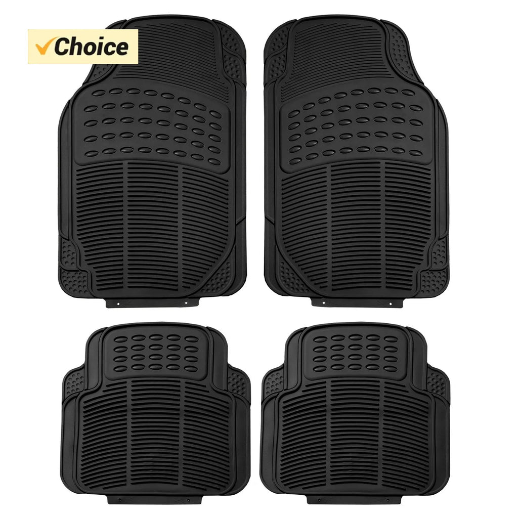 (4PC)  All Weather Car Floor Mats, Universal Design, Car Floor Mats With Grip Ridges, Waterproof, For Cars, Trucks And SUVs