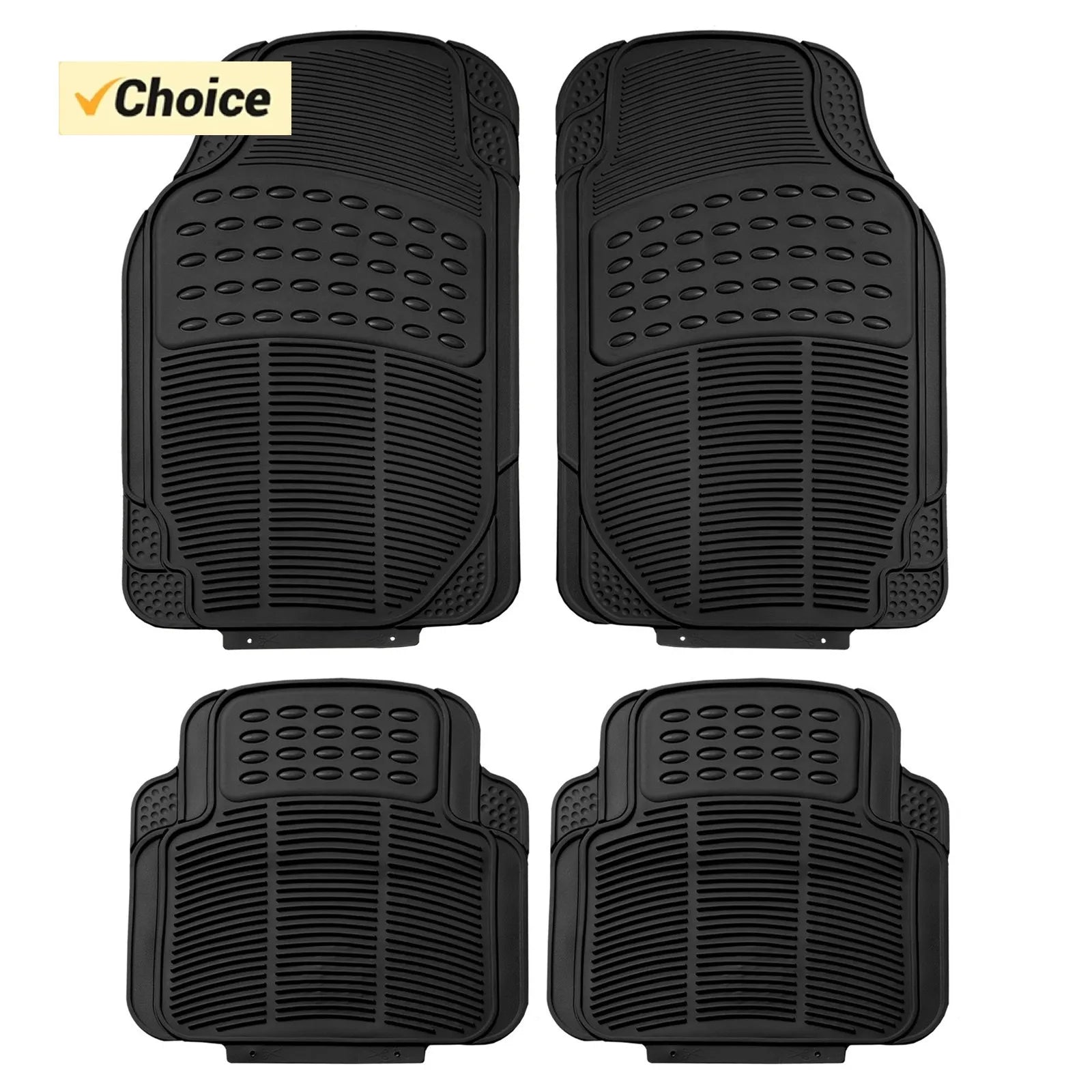 (4PC)  All Weather Car Floor Mats, Universal Design, Car Floor Mats With Grip Ridges, Waterproof, For Cars, Trucks And SUVs