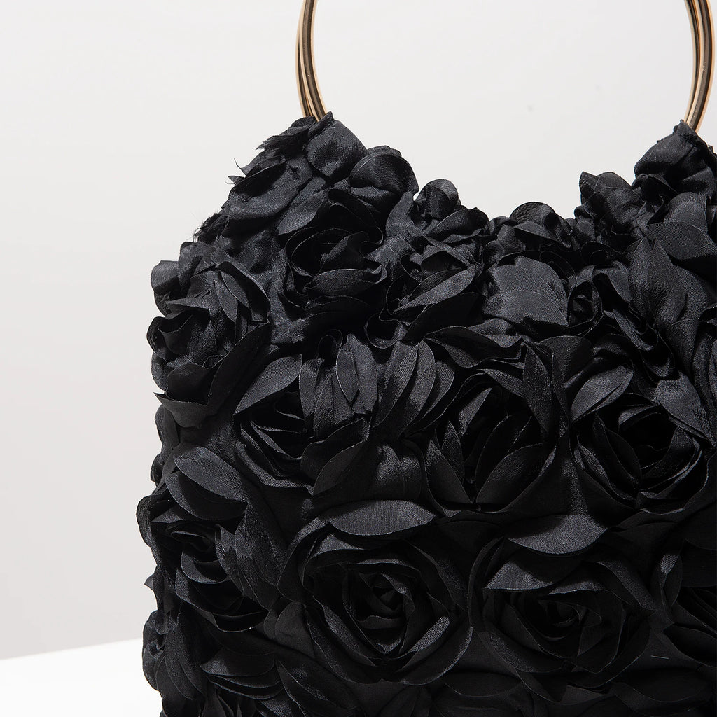 Luxury Rose Flower Tote Bags for Ladies， Prom Dresses for Women， Bag for Women Elegant， Wedding Items， Party Bag（Random Pattern）