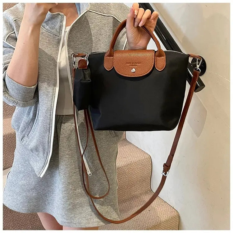 Luxury 2025 Work Tote - Fashion Patchwork Handbag with Long Strap Large Capacity, Waterproof Lining, Perfect for Office & Travel