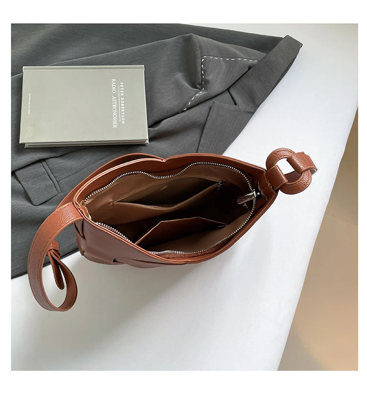 Luxury Designer Bag Fashion Women's PU Leather Shoulder Bag Minimalism Solid color Crossbody Bags for Women Ladies Handbag