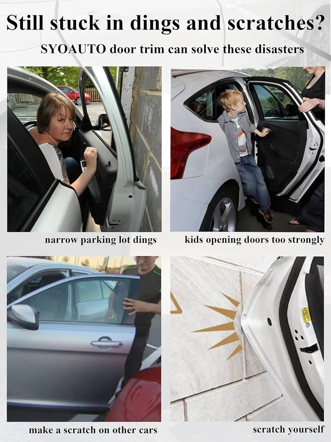 Door Edge Guard Black Car Door Protector Edge Guards Rubber Auto Door Trim U Shape Build in Metal Sheet No Need Adhesive