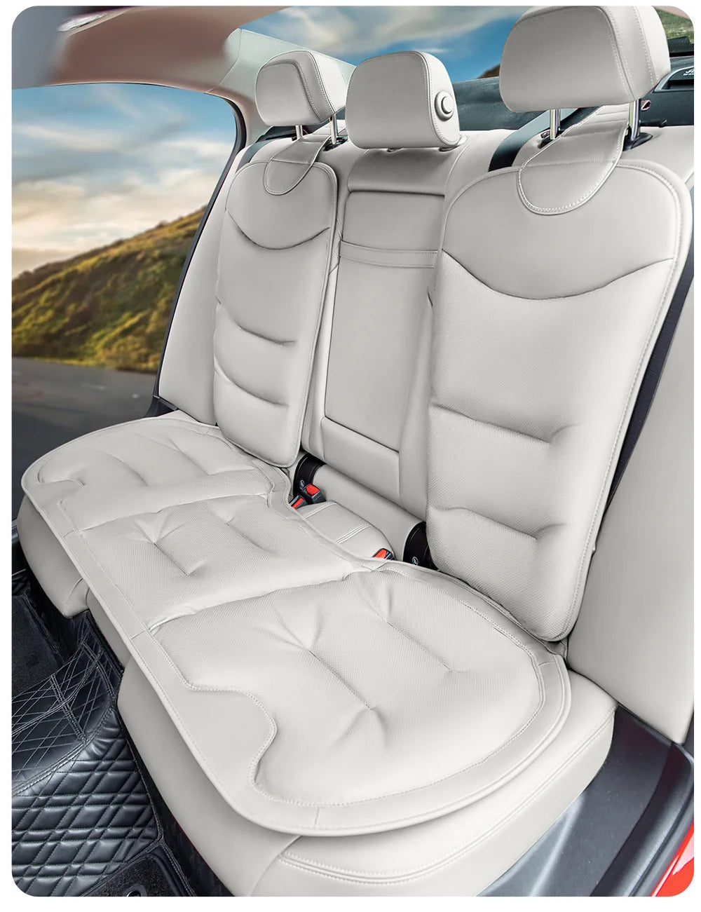 Leather Car Seat Covers Four Season Universal Breathable Ventilated Seat Covers Car Backrest Cushion Automotive Interior Supplie