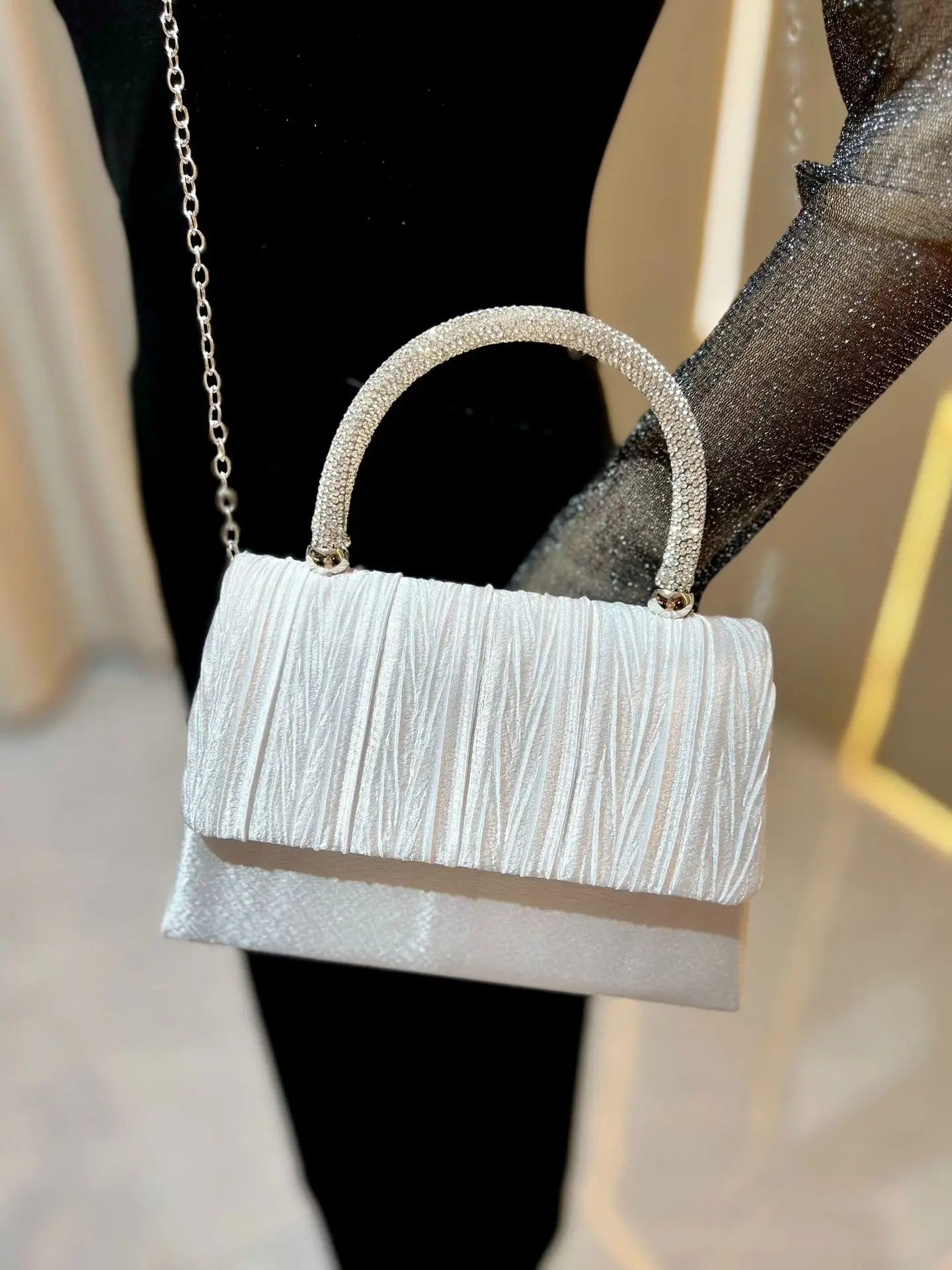 Luxury Handbags Women Bags Designer Evening Bags 2025 Fashion Shoulder Bags Dinner Party Purse Metal Handle Pouch Sac